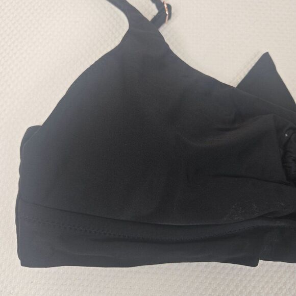 Bar III Black Twist Front Bikini Top Adjustable Straps Womens Size XL New - Picture 5 of 7